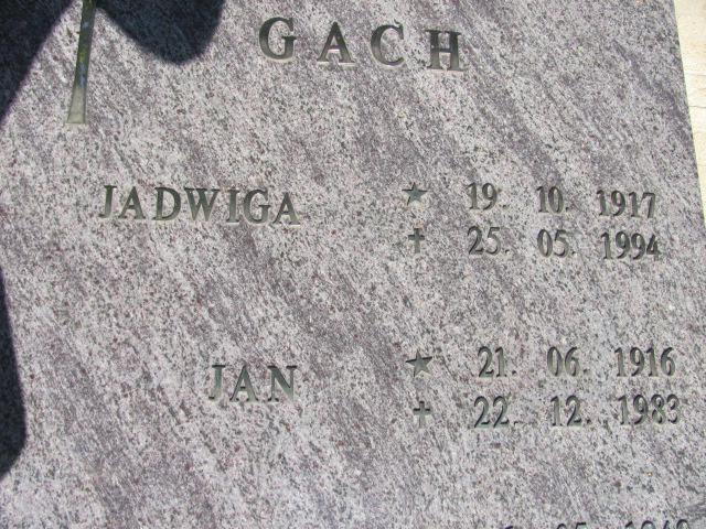 Jan Gach 1916 Kędzierzyn - Koźle - Grobonet - Wyszukiwarka osób pochowanych