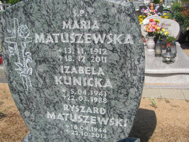 Izabela Kunicka 1941 Kędzierzyn - Koźle - Grobonet - Wyszukiwarka osób pochowanych