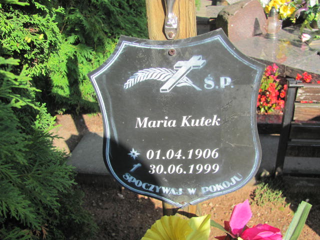 Maria Kutek 1906 Kędzierzyn - Koźle - Grobonet - Wyszukiwarka osób pochowanych