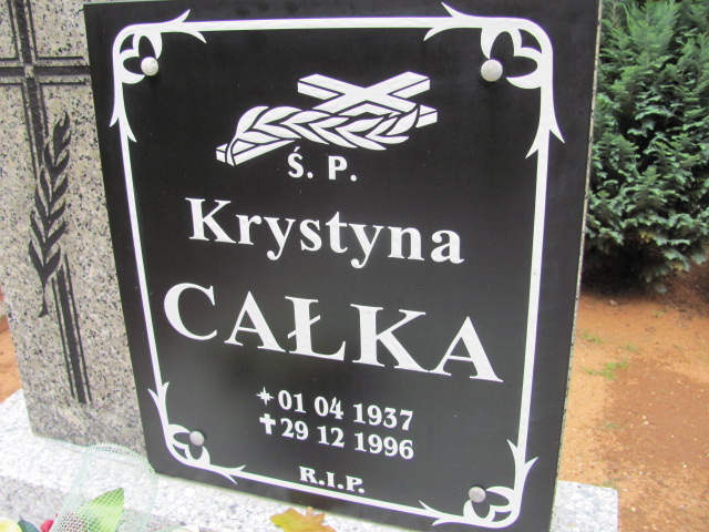 Krystyna Całka 1937 Kędzierzyn - Koźle - Grobonet - Wyszukiwarka osób pochowanych