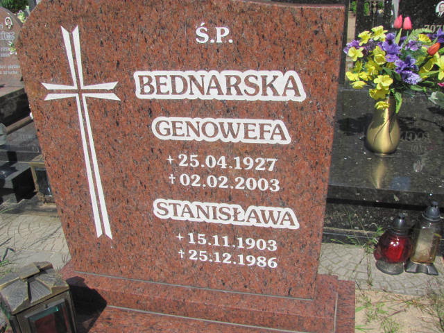 Stanisława Bednarska 1903 Kędzierzyn - Koźle - Grobonet - Wyszukiwarka osób pochowanych