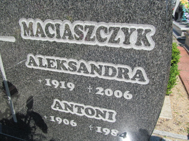 Aleksandra Maciaszczyk 1919 Kędzierzyn - Koźle - Grobonet - Wyszukiwarka osób pochowanych