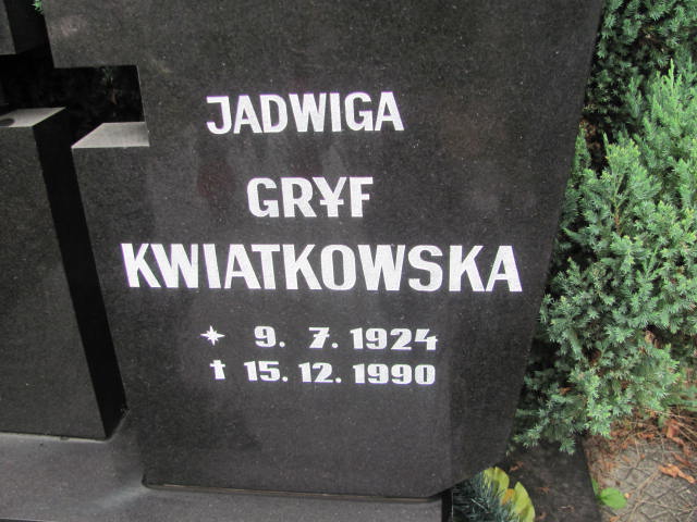 Jadwiga Gryf-Kwiatkowska 1924 Kędzierzyn - Koźle - Grobonet - Wyszukiwarka osób pochowanych