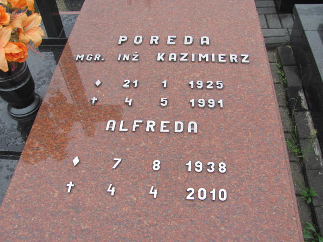 Alfreda Poreda 1938 Kędzierzyn - Koźle - Grobonet - Wyszukiwarka osób pochowanych