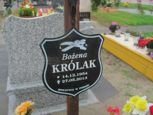 Bożena Królak 1954 Kędzierzyn - Koźle - Grobonet - Wyszukiwarka osób pochowanych